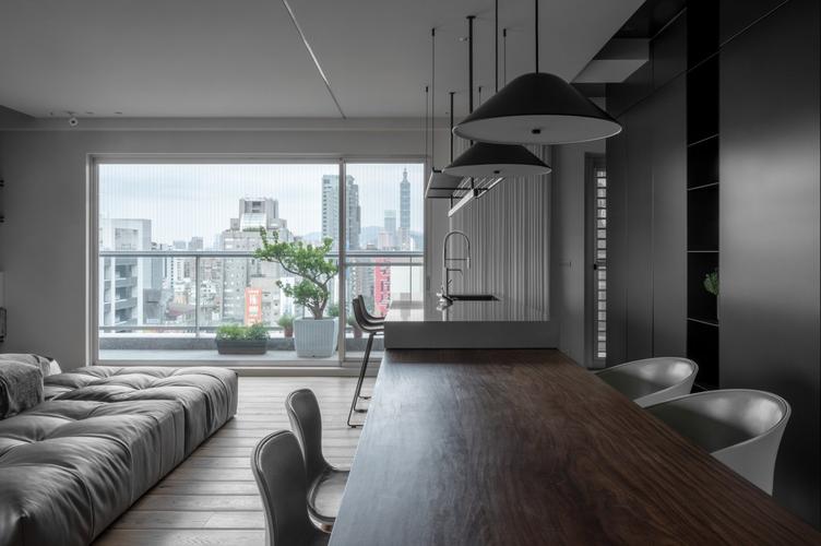 152平方米三居-高级黑白灰现代简约风格室内装修设计-江门名匠装饰